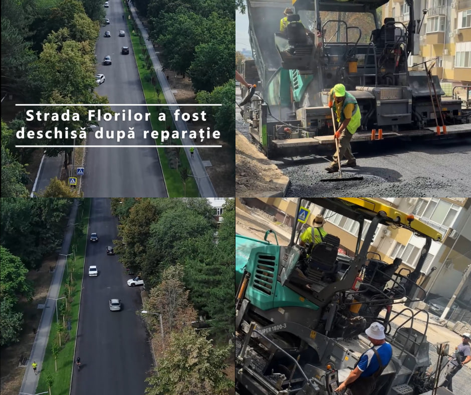 Strada Florilor din sectorul Râșcani, redeschisă circulației după finalizarea lucrărilor de reparație capitală